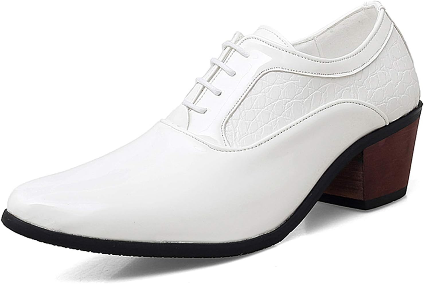 Мужские дерби Battle Men, туфли-лифтеры, гладкие, с блоковым каблуком, высокие каблуки, лакированные, на шнуровке, противоскользящие, с тиснением под крокодила, из искусственной кожи, с резиновой подошвой, белый
Мужские дерби Battle Men, туфли-лифтеры, гладкие, с блоковым каблуком, высокие каблуки, лакированные, на шнуровке, противоскользящие, с тиснением под крокодила, из искусственной кожи, с резиновой подошвой, белый