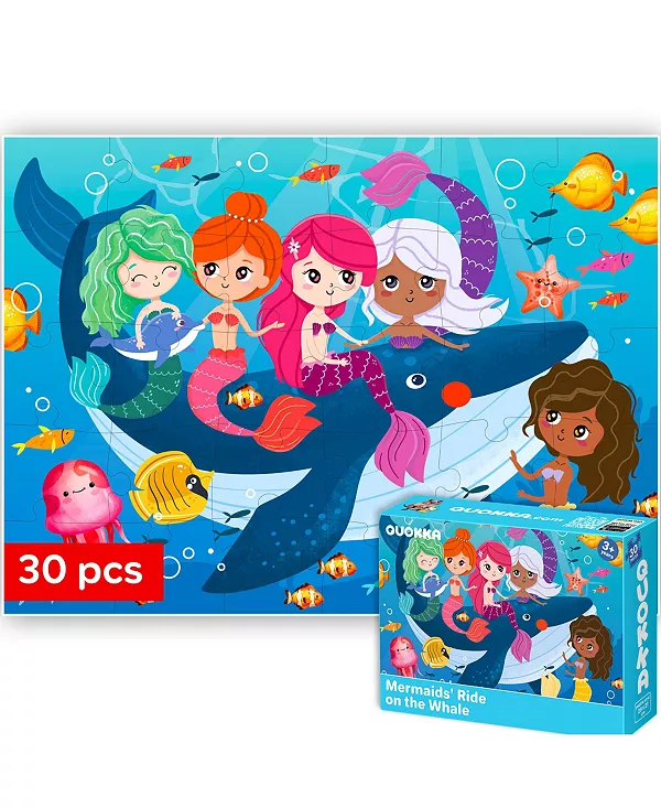 Пазлы из 30 деталей для детей 3-5 лет - развивающие игрушки Quokka, mermaids
Пазлы из 30 деталей для детей 3-5 лет - развивающие игрушки Quokka, mermaids