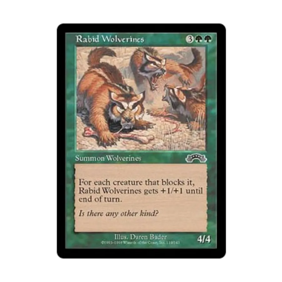 CCG Бешеные росомахи (К), MTG - Exodus
CCG Бешеные росомахи (К), MTG - Exodus