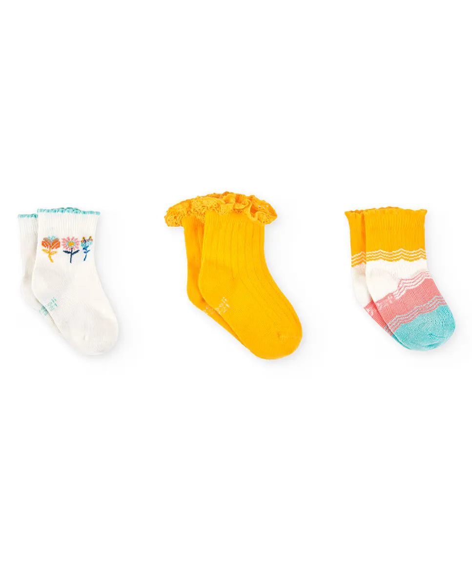Упаковка из 3 пар одинаковых носков для девочек Boboli, жёлтый
Упаковка из 3 пар одинаковых носков для девочек Boboli, жёлтый