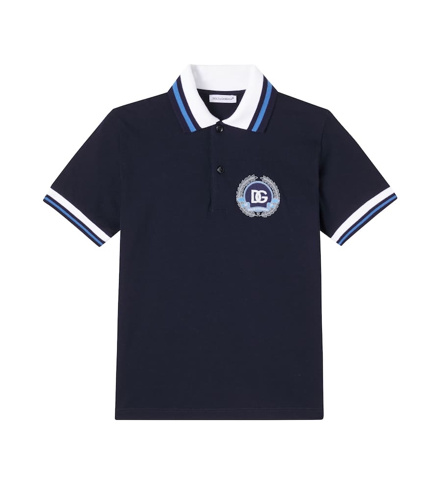 Хлопковая пике-поло с логотипом Dolce&Gabbana Kids, Blu Scurissimo
Хлопковая пике-поло с логотипом Dolce&Gabbana Kids, Blu Scurissimo