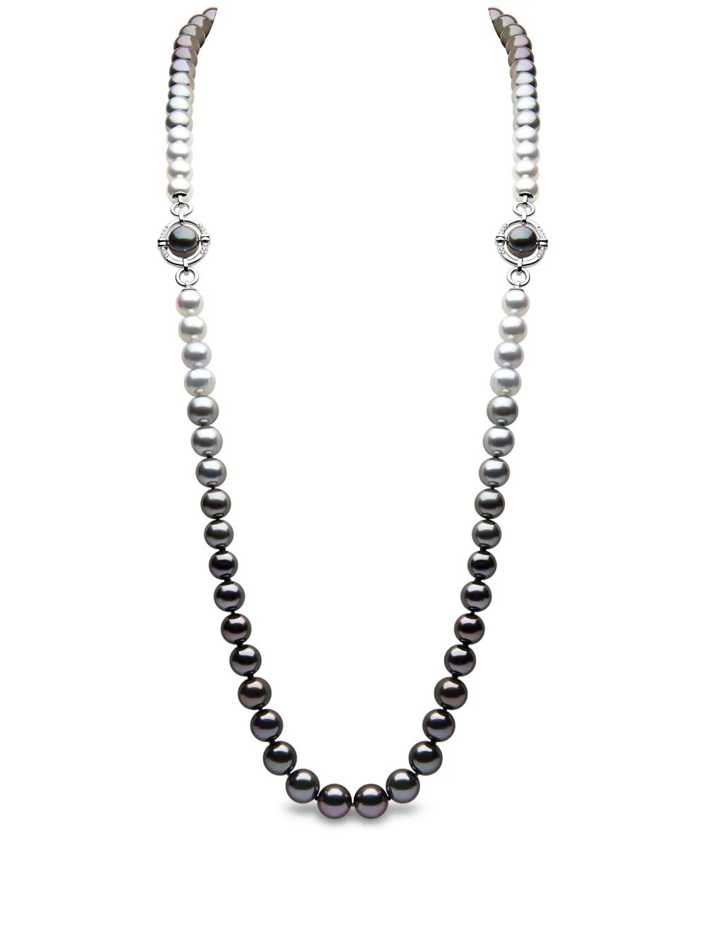 Ожерелье Classic Lu из 18-каратного белого золота с жемчугом и бриллиантами Yoko London, черный 
Ожерелье Classic Lu из 18-каратного белого золота с жемчугом и бриллиантами Yoko London, черный