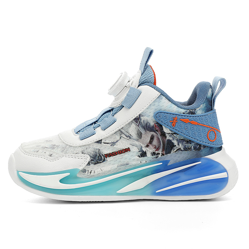 Баскетбольные кроссовки детские, износостойкие, с амортизацией, легкие, дышащие, с низким верхом JIAFEIMAO, белый/синий 
Баскетбольные кроссовки детские, износостойкие, с амортизацией, легкие, дышащие, с низким верхом JIAFEIMAO, белый/синий