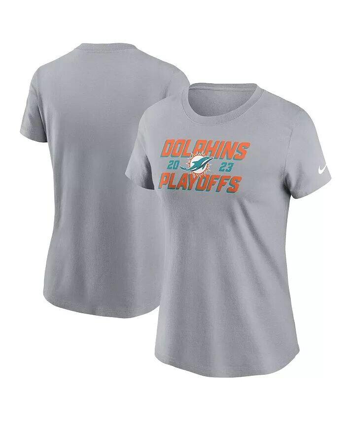 Женская серая футболка с культовой надписью Miami Dolphins 2023 NFL Playoffs Nike, серый
Женская серая футболка с культовой надписью Miami Dolphins 2023 NFL Playoffs Nike, серый