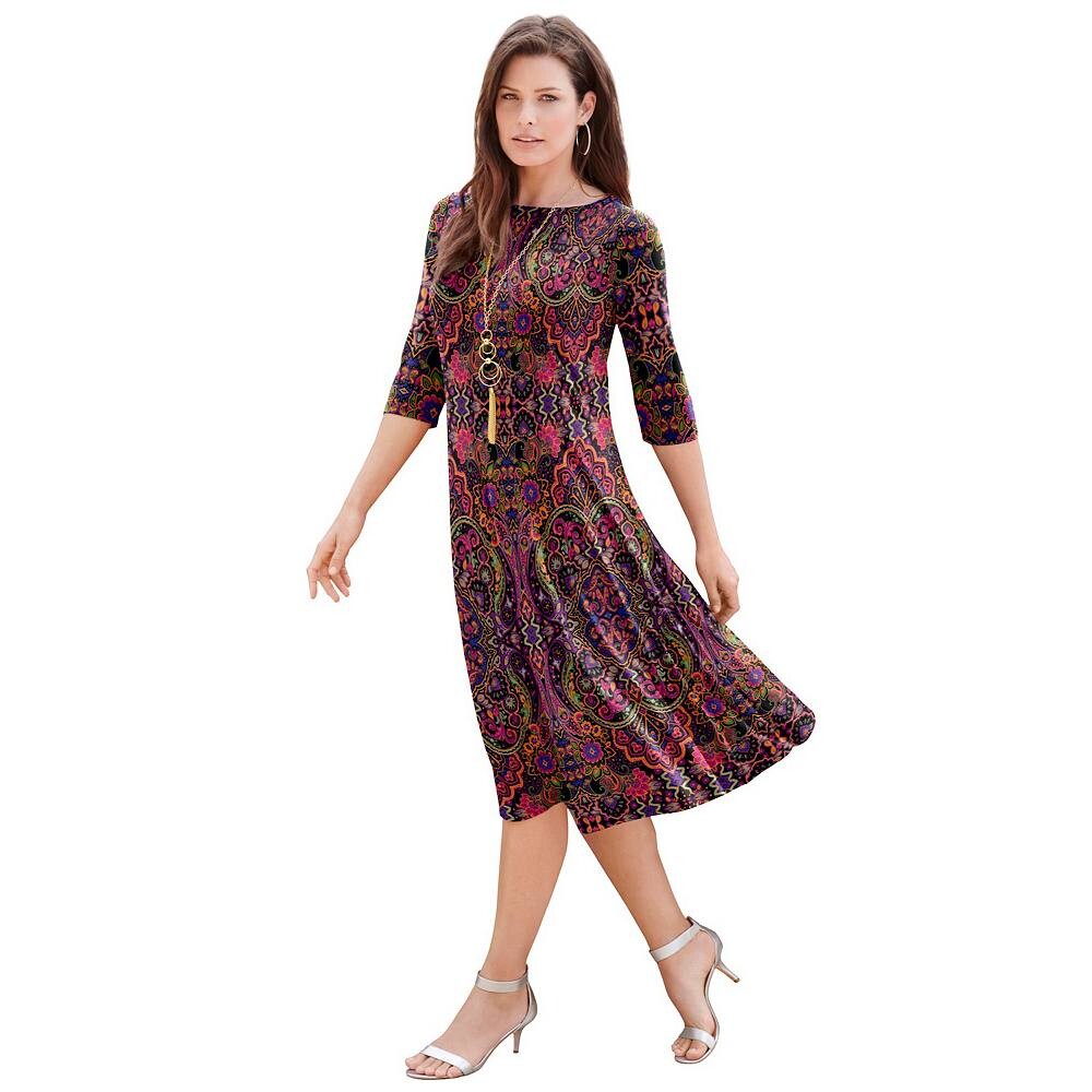 Женское свободное платье размера плюс из ультрагладкой ткани Roaman с вырезом «лодочка» Roaman's, цвет Multi Mirrored
Женское свободное платье размера плюс из ультрагладкой ткани Roaman с вырезом «лодочка» Roaman's, цвет Multi Mirrored