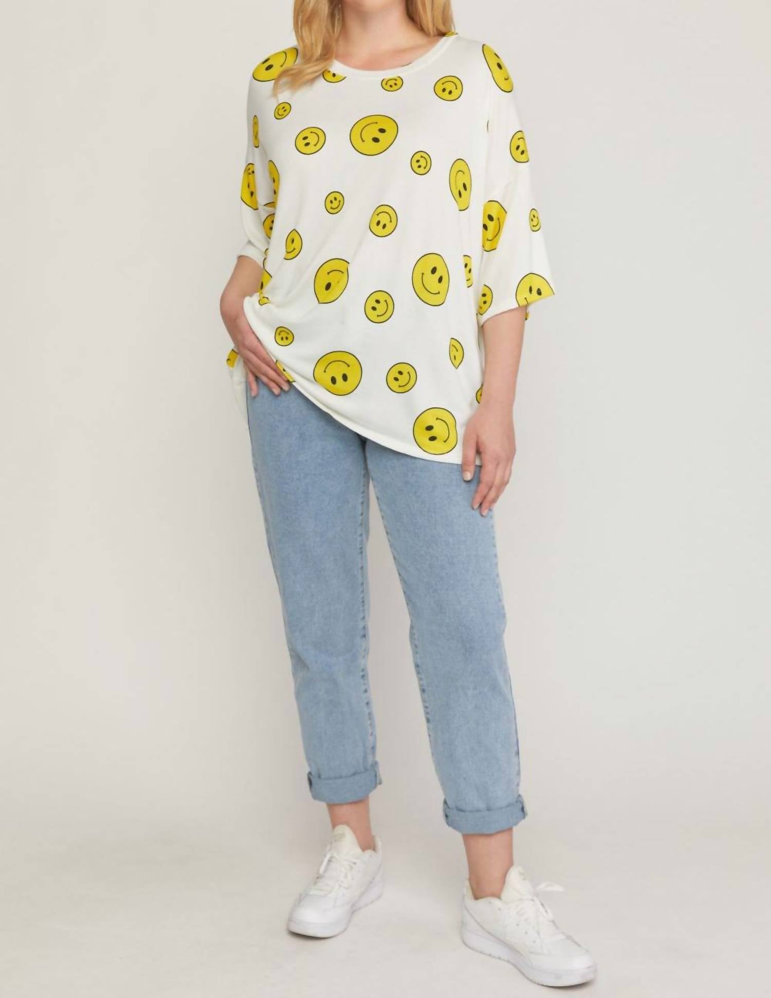 Топ с веселым принтом плюс размера в белом цвете Entro
Топ с веселым принтом плюс размера в белом цвете Entro