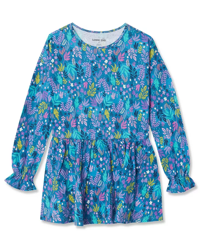 Туника с длинными рукавами и оборками для девочек Lands' End, фиолетовый
Туника с длинными рукавами и оборками для девочек Lands' End, фиолетовый