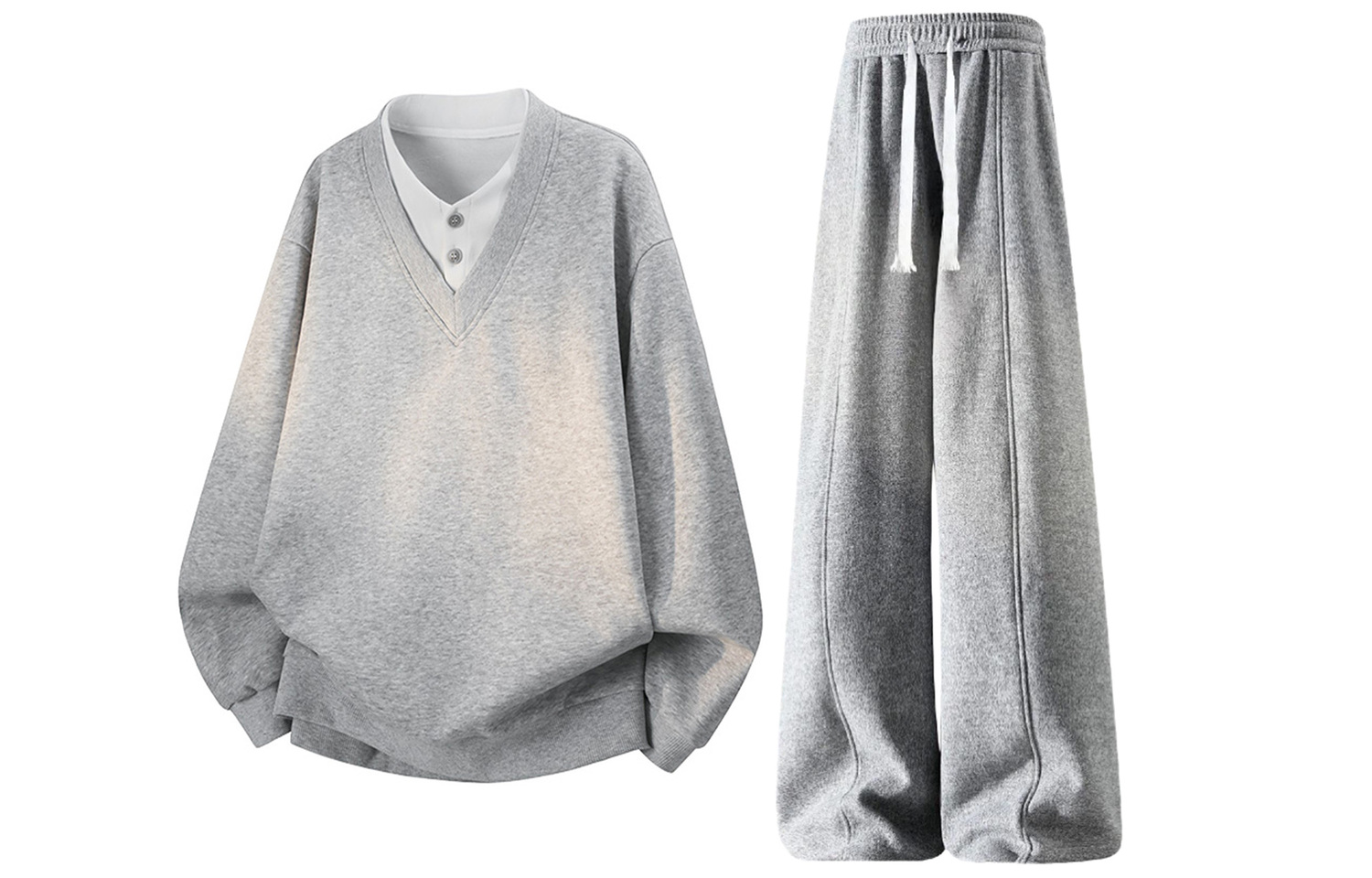 Повседневная спортивная одежда Unisex V-образный вырез утолщенная X1617, heather серый top+серый pants (fleece-lined)
Повседневная спортивная одежда Unisex V-образный вырез утолщенная X1617, heather серый top+серый pants (fleece-lined)