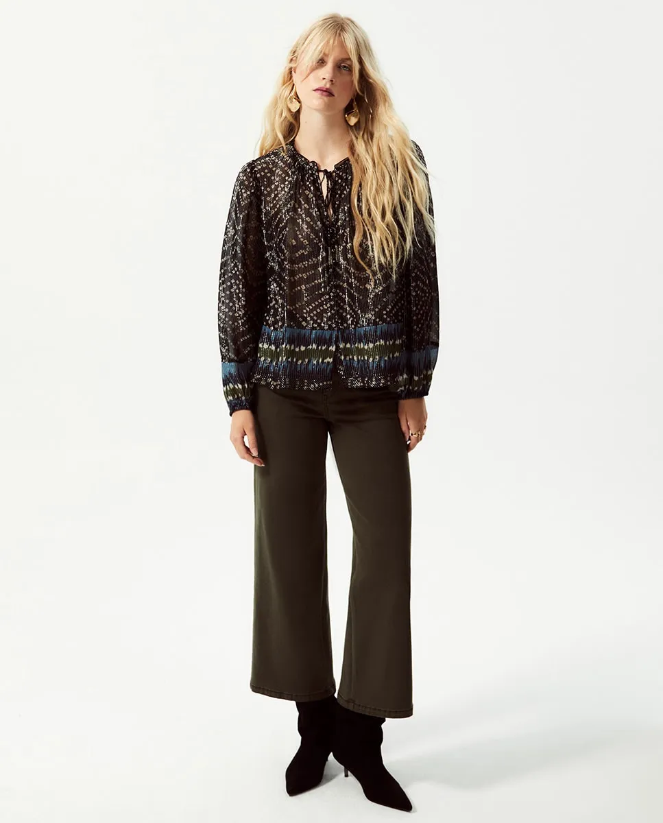 Блузка с люрексовым принтом Sfera, темно-синий
Блузка с люрексовым принтом Sfera, темно-синий