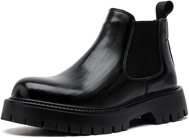 Мужские массивные ботинки Челси на платформе, с круглым носком, протекторной подошвой, без застежек, повседневные, для улицы, нескользящие ботинки до щиколотки Generic, черный
Мужские массивные ботинки Челси на платформе, с круглым носком, протекторной подошвой, без застежек, повседневные, для улицы, нескользящие ботинки до щиколотки Generic, черный