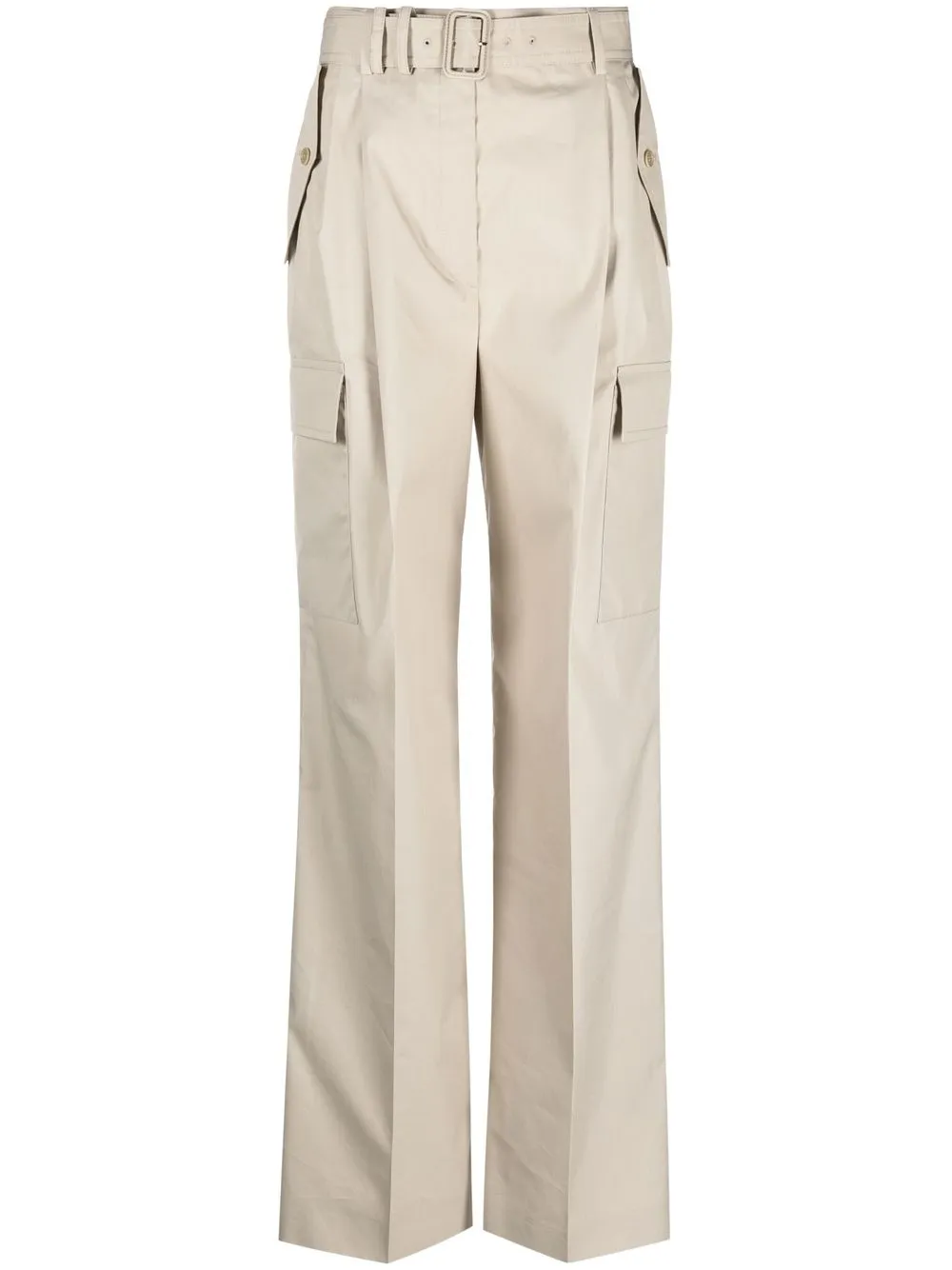 Широкие брюки с поясом Prada, нейтральный
Широкие брюки с поясом Prada, нейтральный