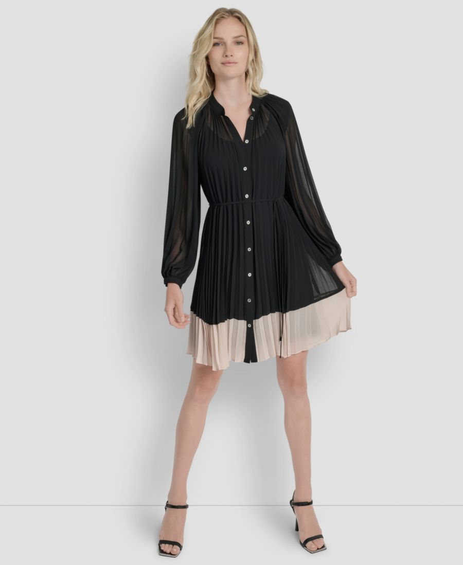 Женское платье-футляр с длинными рукавами и воротником DKNY, Black/Moonlight
Женское платье-футляр с длинными рукавами и воротником DKNY, Black/Moonlight