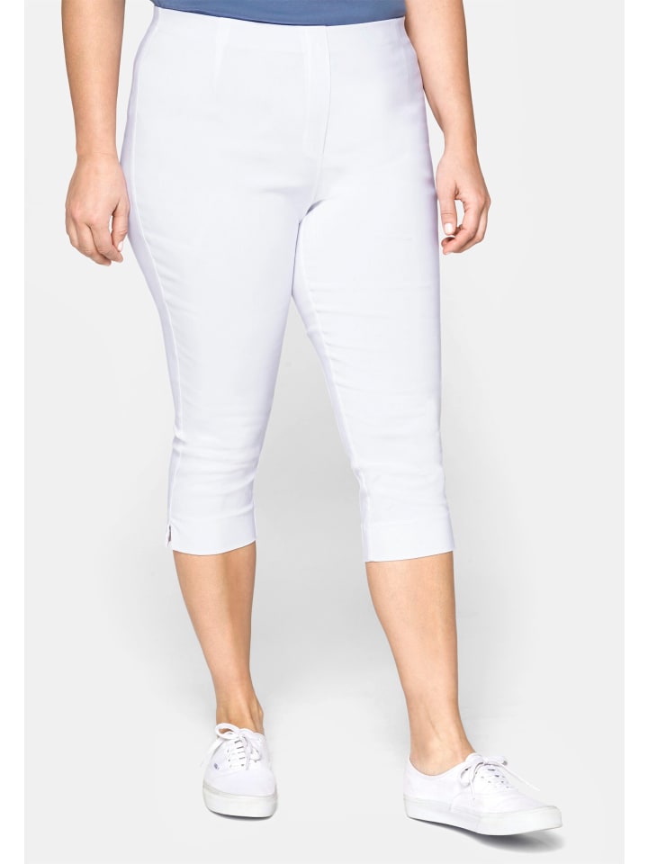 Тканевые шорты sheego, белый 
Тканевые шорты sheego, белый