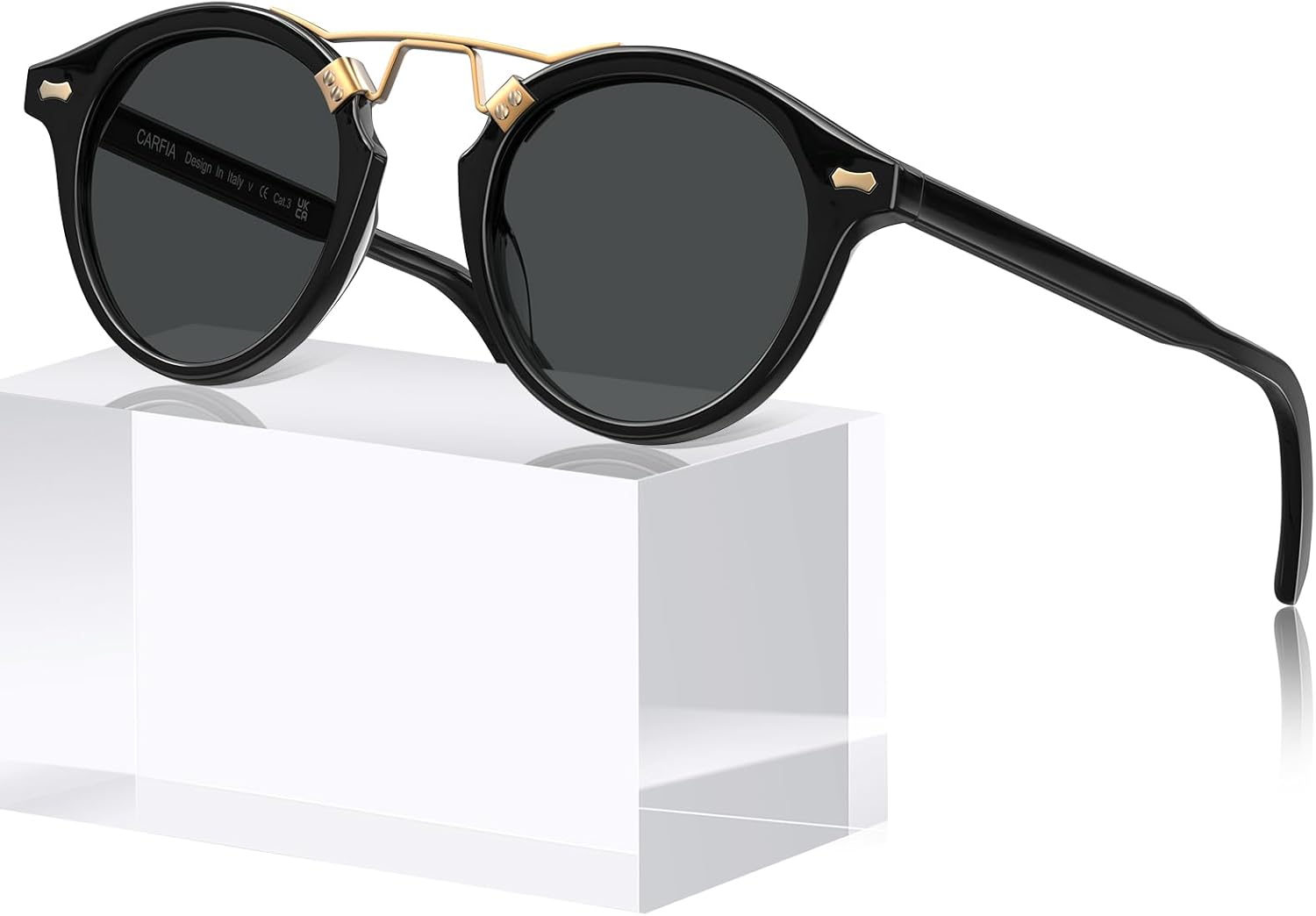 Солнцезащитные очки CARFIA Small Face Acetate Polarized Sunglasses для женщин с защитой от УФ-излучения, в стиле ретро, с двойной перемычкой и металлическими оправами, круглые, 9-1. Black Frame Grey Lens
Солнцезащитные очки CARFIA Small Face Acetate Polarized Sunglasses для женщин с защитой от УФ-излучения, в стиле ретро, с двойной перемычкой и металлическими оправами, круглые, 9-1. Black Frame Grey Lens