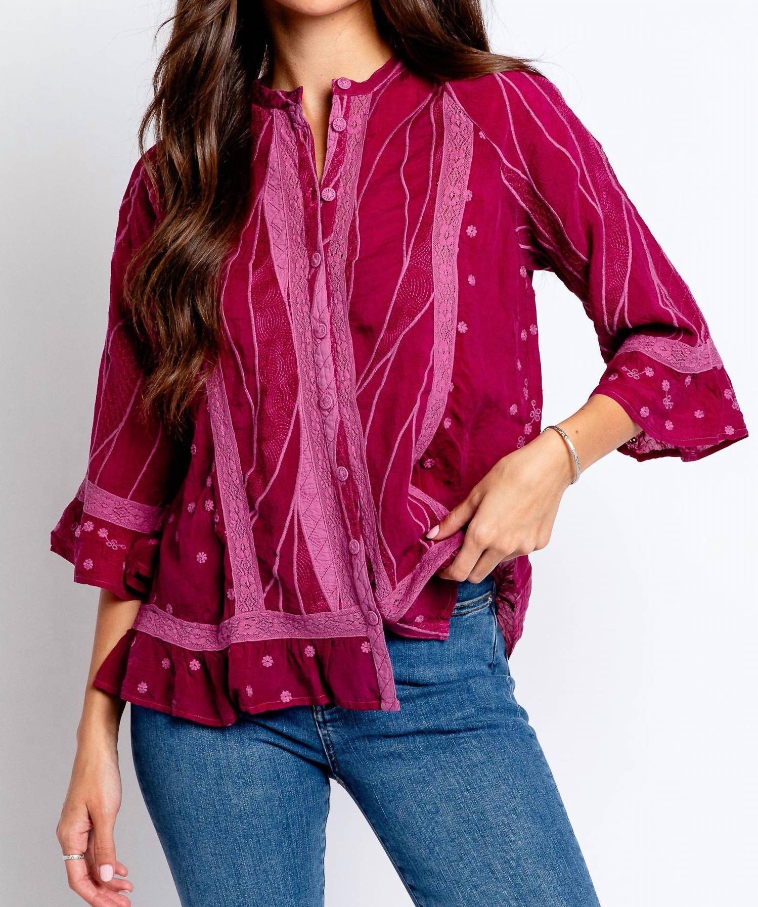 Блуза Chamulla цвета розового вина Johnny Was
Блуза Chamulla цвета розового вина Johnny Was