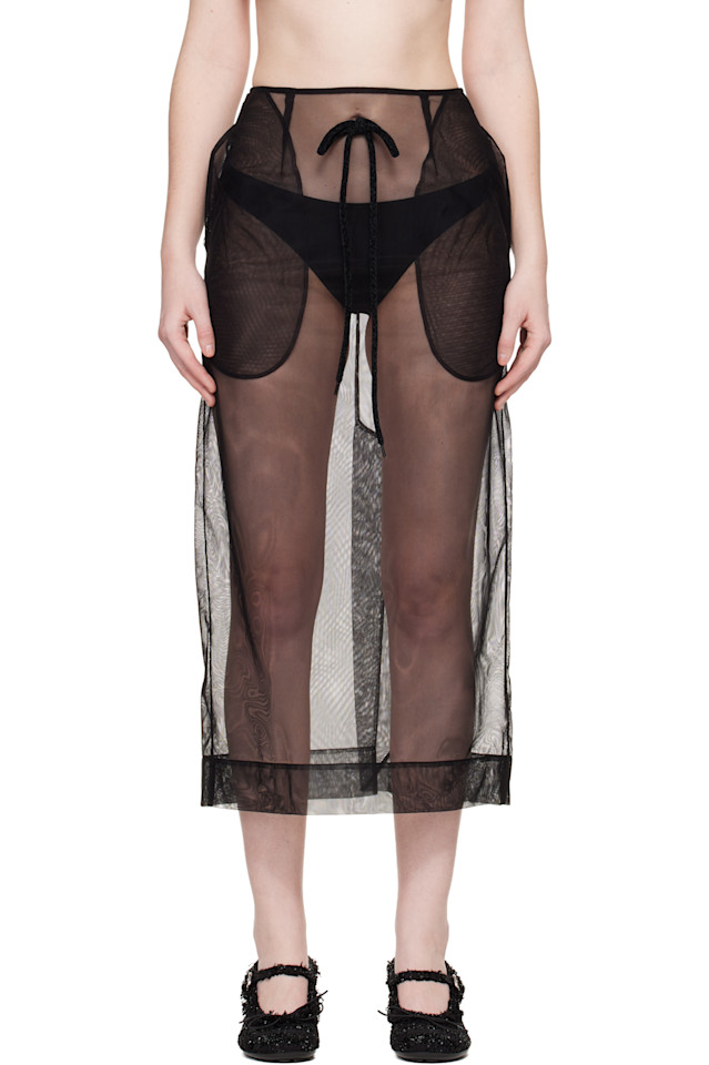 Simone Rocha Черная полупрозрачная юбка-карандаш прямого кроя с бахромой
Simone Rocha Черная полупрозрачная юбка-карандаш прямого кроя с бахромой