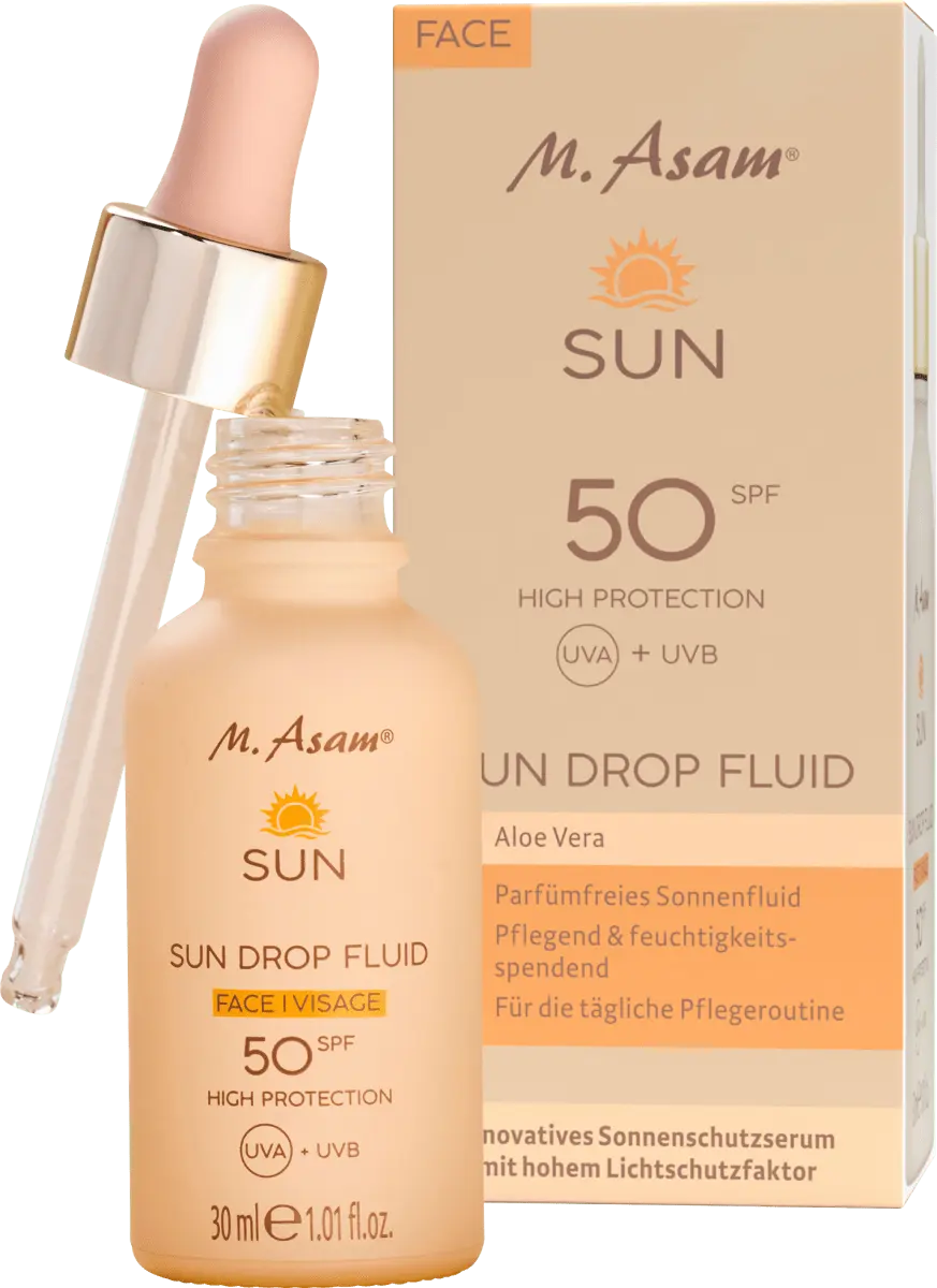Солнцезащитный флюид Sun Drop Fluid SPF 50 300мл M. Asam
Солнцезащитный флюид Sun Drop Fluid SPF 50 300мл M. Asam