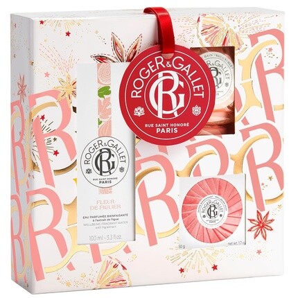 Roger & Gallet Fig Blossom Gift Set 3.3 fl oz Spray 1.7 oz Soap Bath Tablets
Roger & Gallet Fig Blossom Gift Set 3.3 fl oz Spray 1.7 oz Soap Bath Tablets