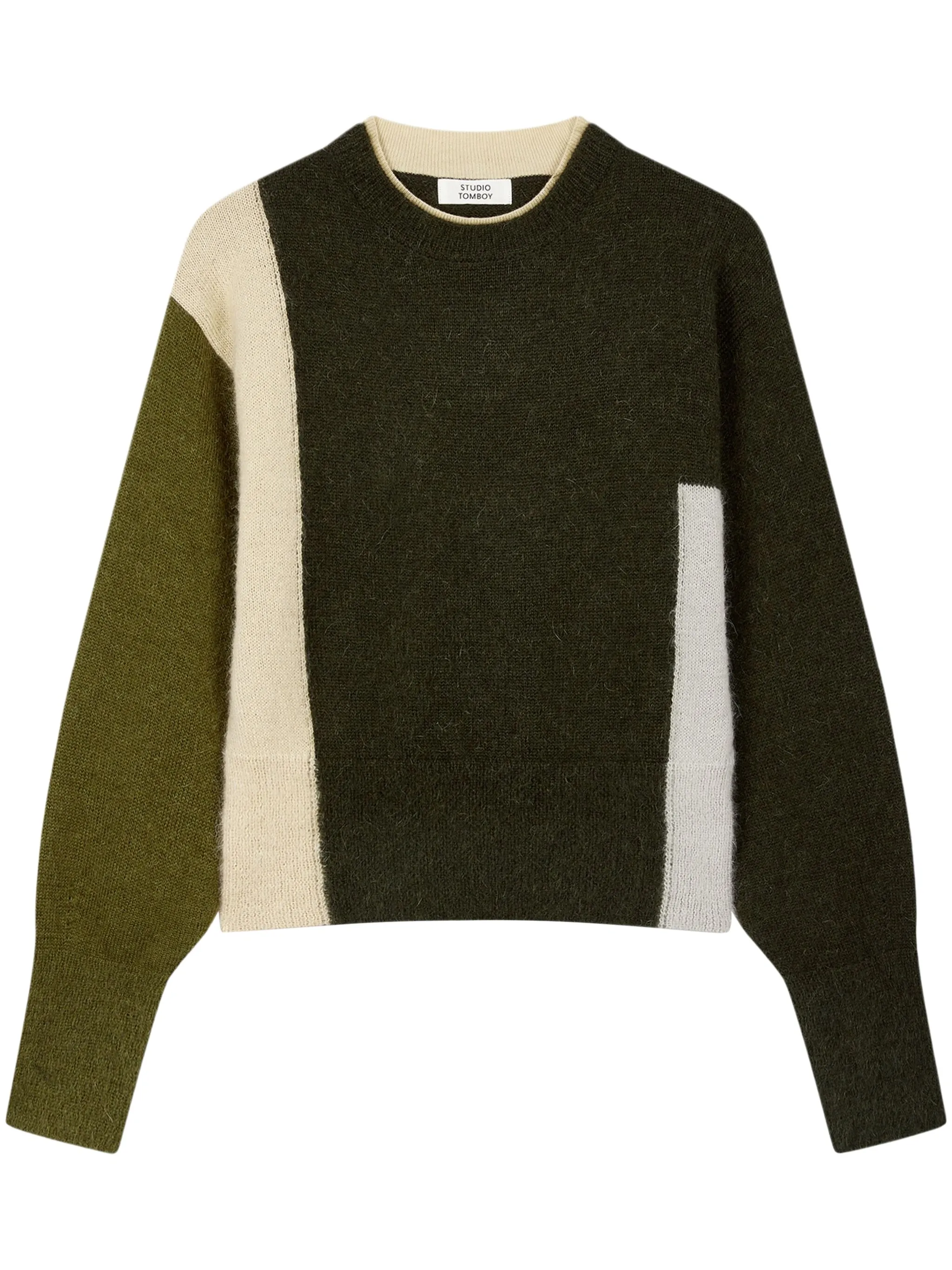 Свитер в стиле колор-блок Tomboy, зеленый
Свитер в стиле колор-блок Tomboy, зеленый