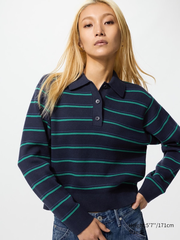 Хлопковый джемпер поло в полоску Uniqlo, 69 navy
Хлопковый джемпер поло в полоску Uniqlo, 69 navy