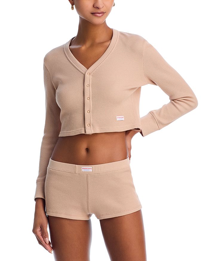 Укороченный вафельный кардиган Alexander Wang, коричневый
Укороченный вафельный кардиган Alexander Wang, коричневый