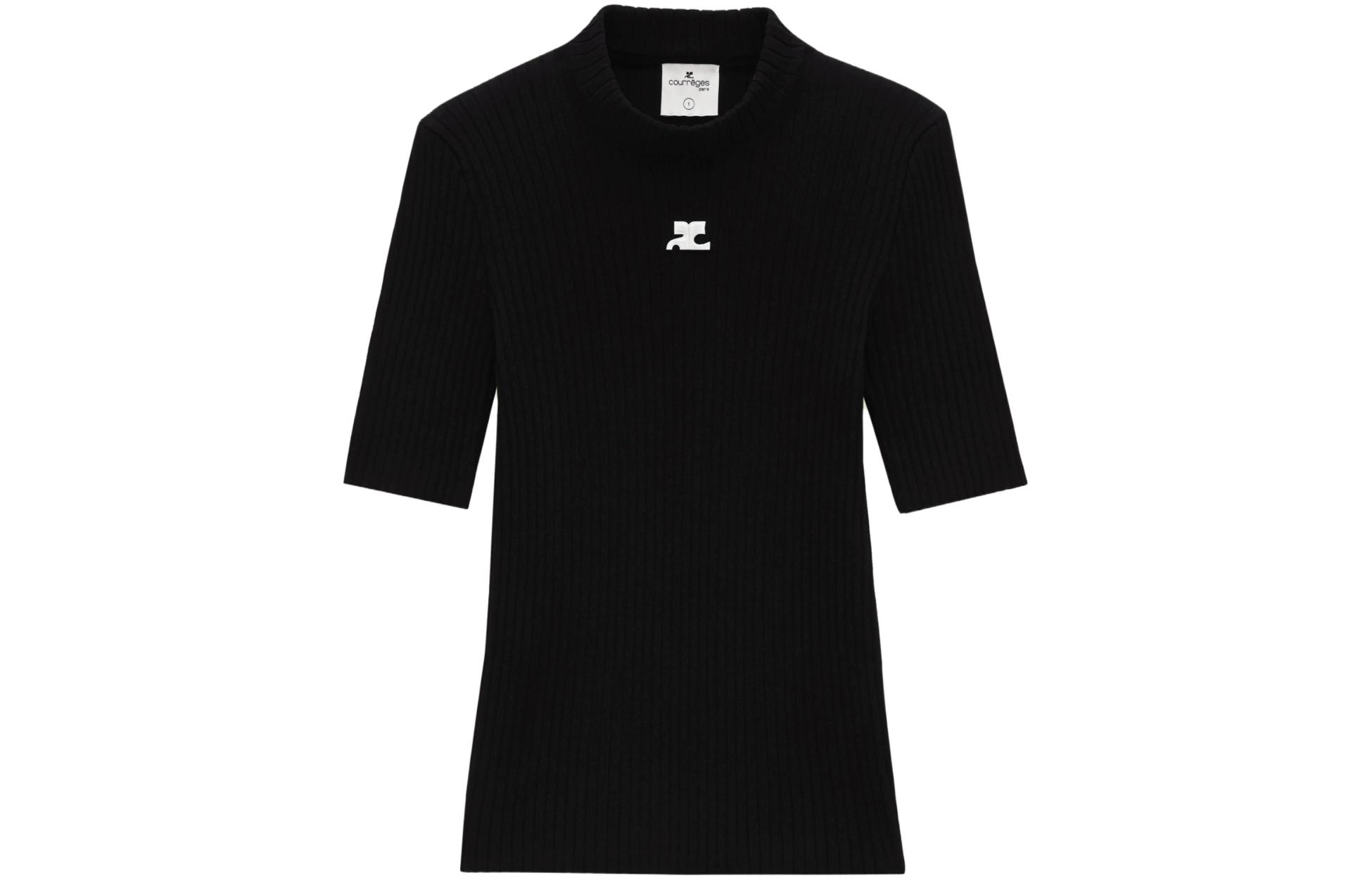 Куррэж Рибана Вязаный Свитер COURREGES, Черный 
Куррэж Рибана Вязаный Свитер COURREGES, Черный