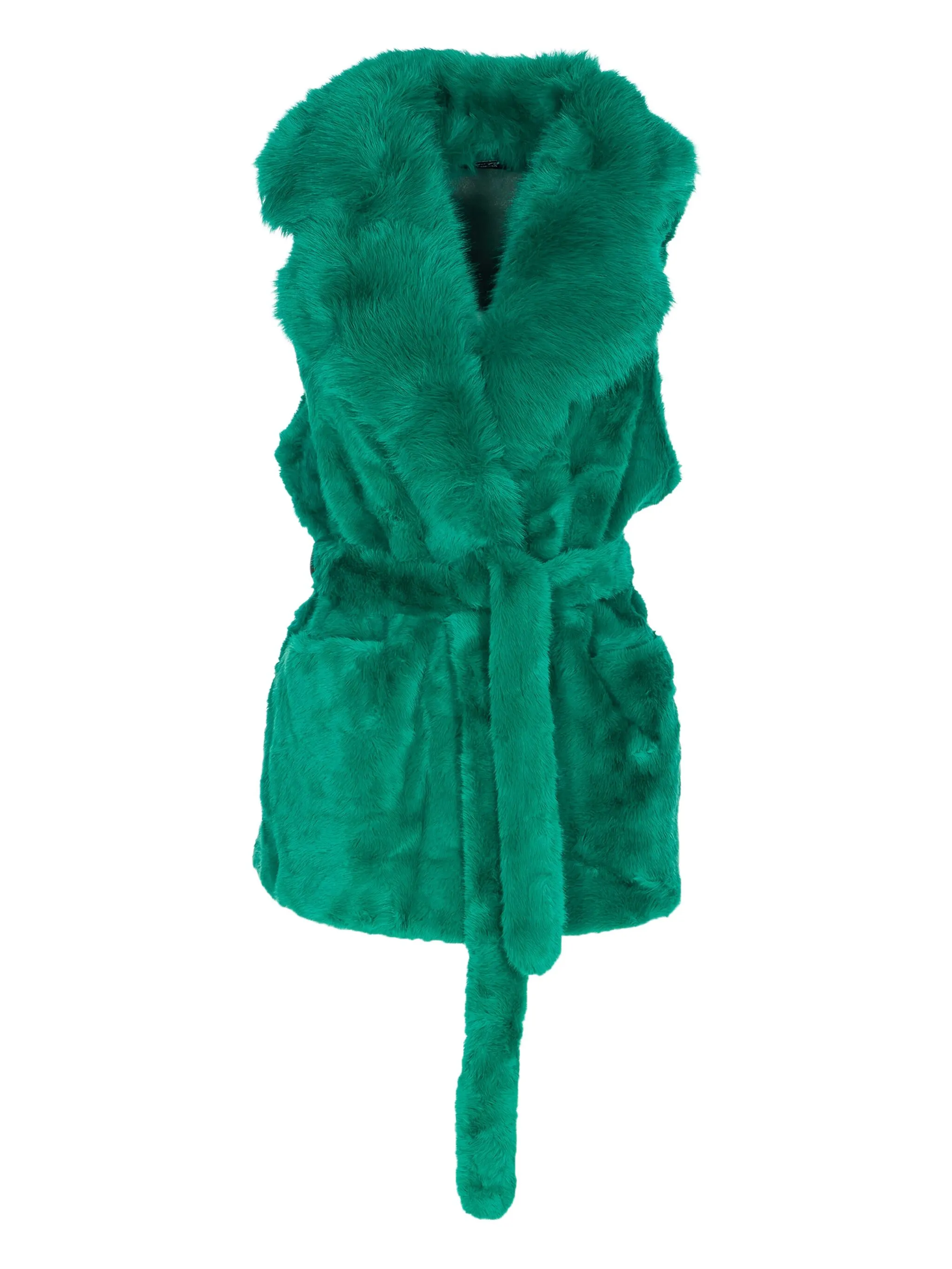 Жилет из искусственного меха с поясом V°73, зеленый
Жилет из искусственного меха с поясом V°73, зеленый