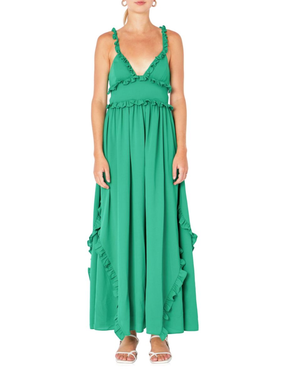 Платье макси с открытой спиной и оборками Endless Rose, цвет Kelly Green
Платье макси с открытой спиной и оборками Endless Rose, цвет Kelly Green