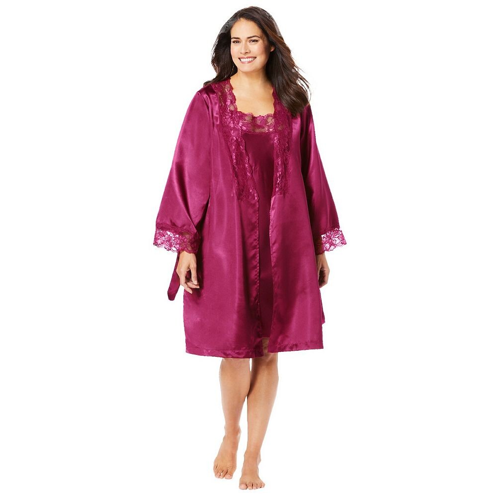 Amoureuse - женский комплект из роскошного атласного короткого пеньюара, цвет Pomegranate 
Amoureuse - женский комплект из роскошного атласного короткого пеньюара, цвет Pomegranate