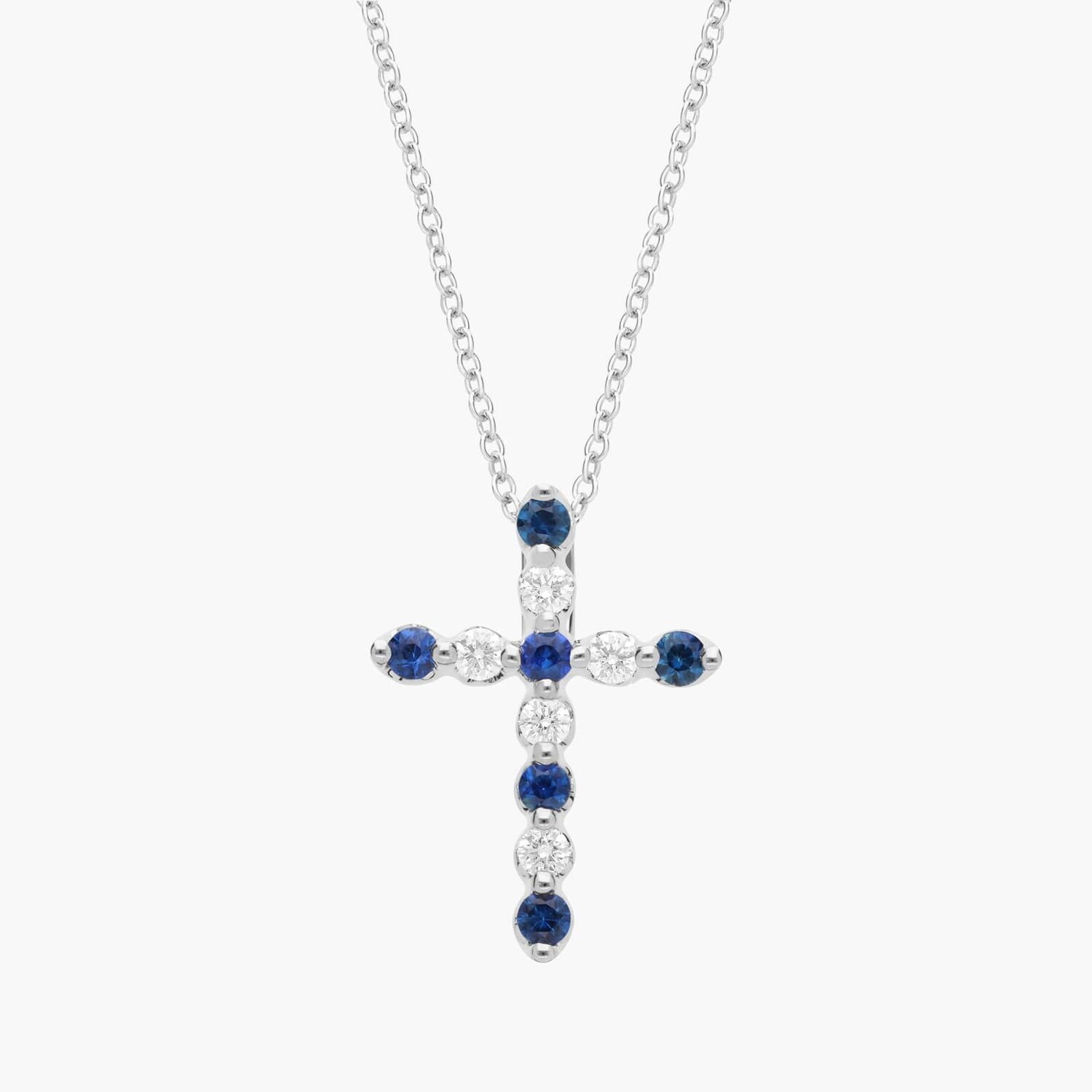 Подвеска в форме креста с плавающим синим сапфиром и бриллиантами из 14-каратного белого золота Blue Nile
Подвеска в форме креста с плавающим синим сапфиром и бриллиантами из 14-каратного белого золота Blue Nile