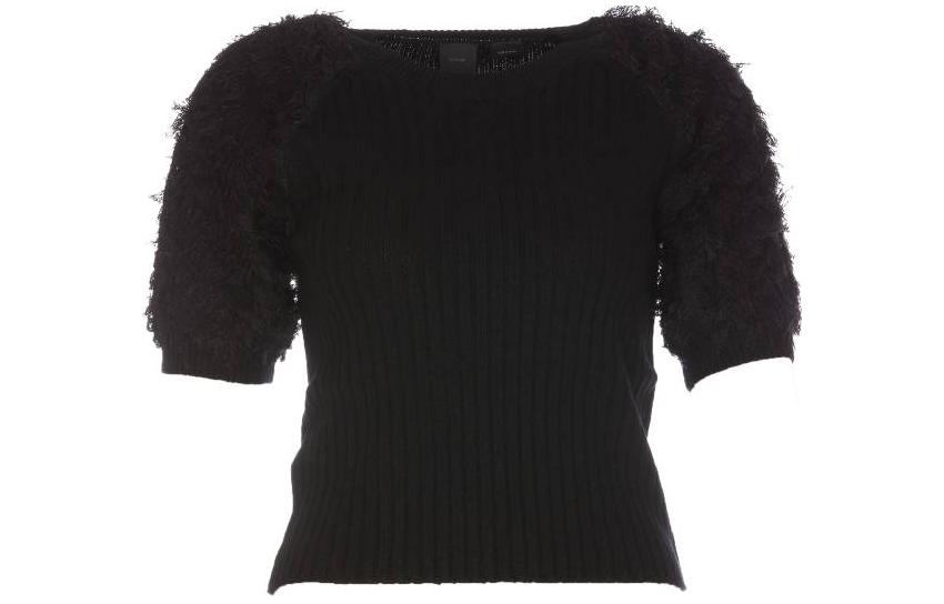 Риб топ с коротким рукавом PINKO, черный
Риб топ с коротким рукавом PINKO, черный