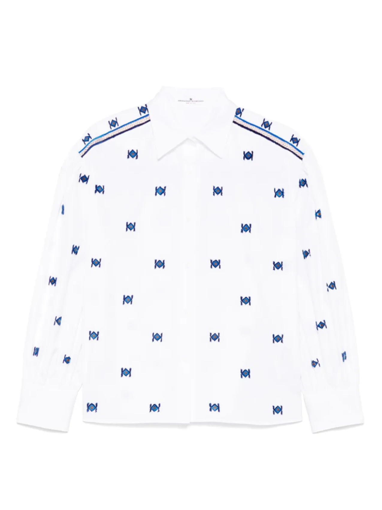 Рубашка с флокированным мотивом Ermanno Scervino, белый
Рубашка с флокированным мотивом Ermanno Scervino, белый