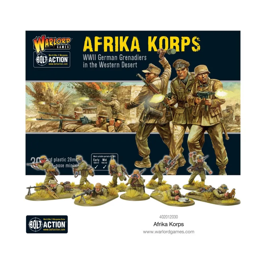Африканский корпус, Bolt Action - German - Afrika Korps (28mm)
Африканский корпус, Bolt Action - German - Afrika Korps (28mm)