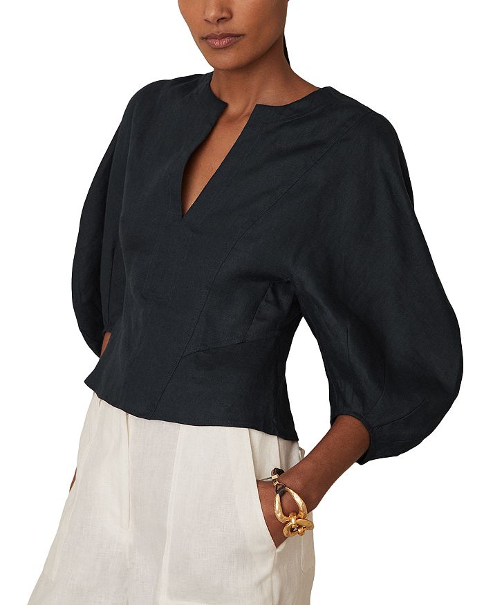 Реми Льняной Топ с Рукавами-Баллон REISS, синий
Реми Льняной Топ с Рукавами-Баллон REISS, синий