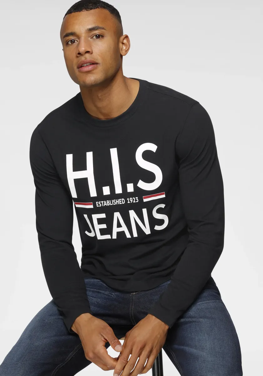 Рубашка H.I.S с длинными рукавами и фирменным принтом, черный
Рубашка H.I.S с длинными рукавами и фирменным принтом, черный