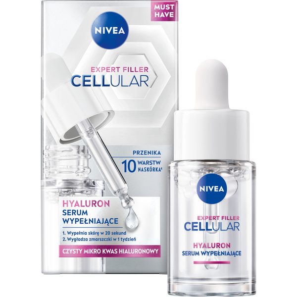Сыворотка-филлер для лица, 15 мл Nivea Cellular hyaluron
Сыворотка-филлер для лица, 15 мл Nivea Cellular hyaluron