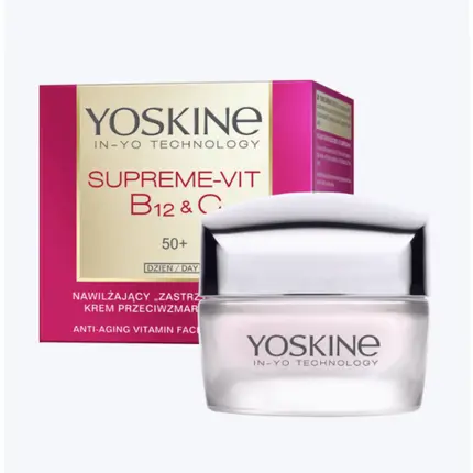Yoskine Supreme-Vit B12 & C Антивозрастной витаминный увлажняющий крем 50+ дневной крем 50 мл
Yoskine Supreme-Vit B12 & C Антивозрастной витаминный увлажняющий крем 50+ дневной крем 50 мл