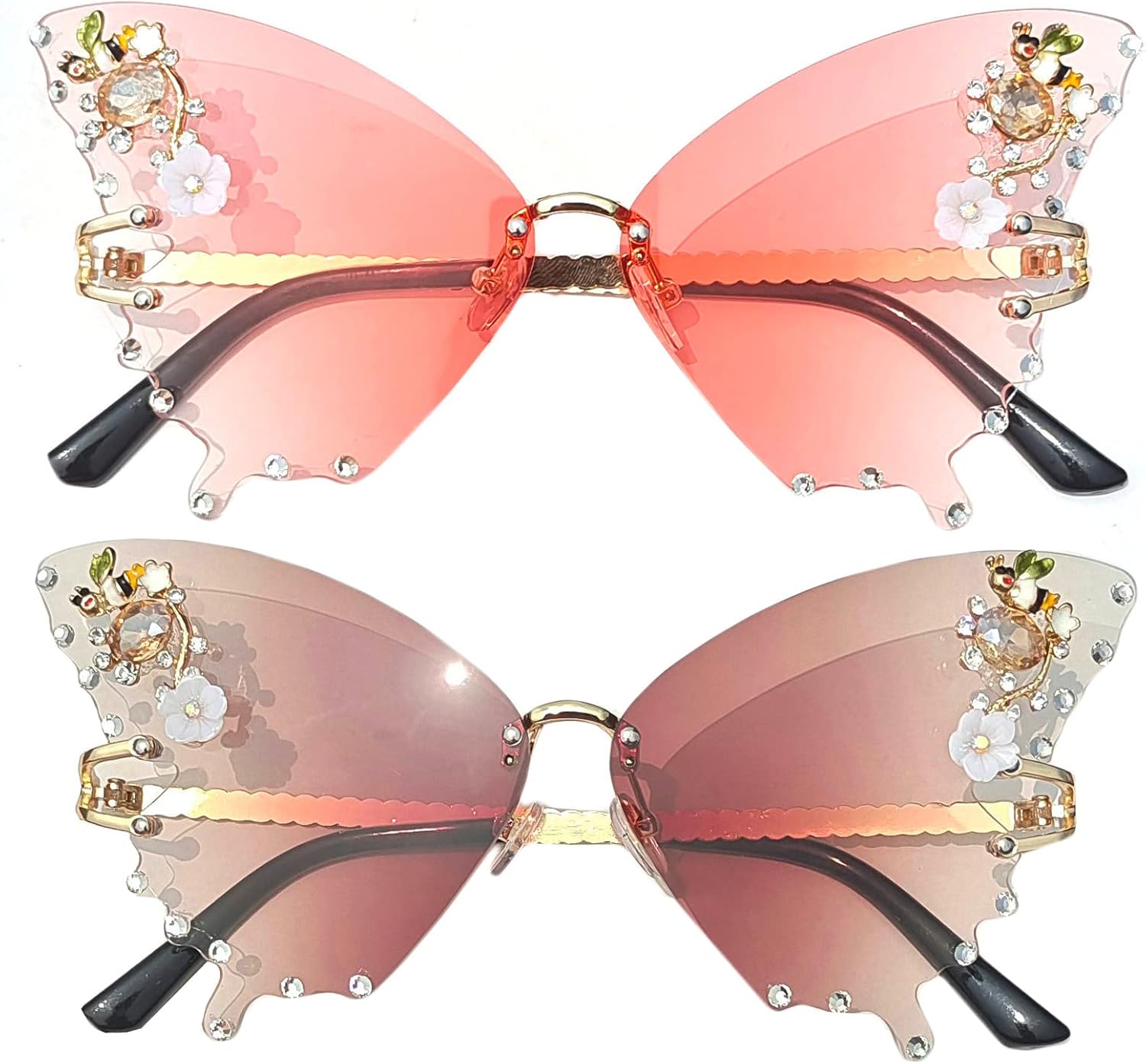 Солнцезащитные очки Willochra для женщин в форме бабочки и кошачьего глаза - модные блестящие очки с многоугольными розовыми стразами и бриллиантовой отделкой, 2pcs-pink&brown
Солнцезащитные очки Willochra для женщин в форме бабочки и кошачьего глаза - модные блестящие очки с многоугольными розовыми стразами и бриллиантовой отделкой, 2pcs-pink&brown