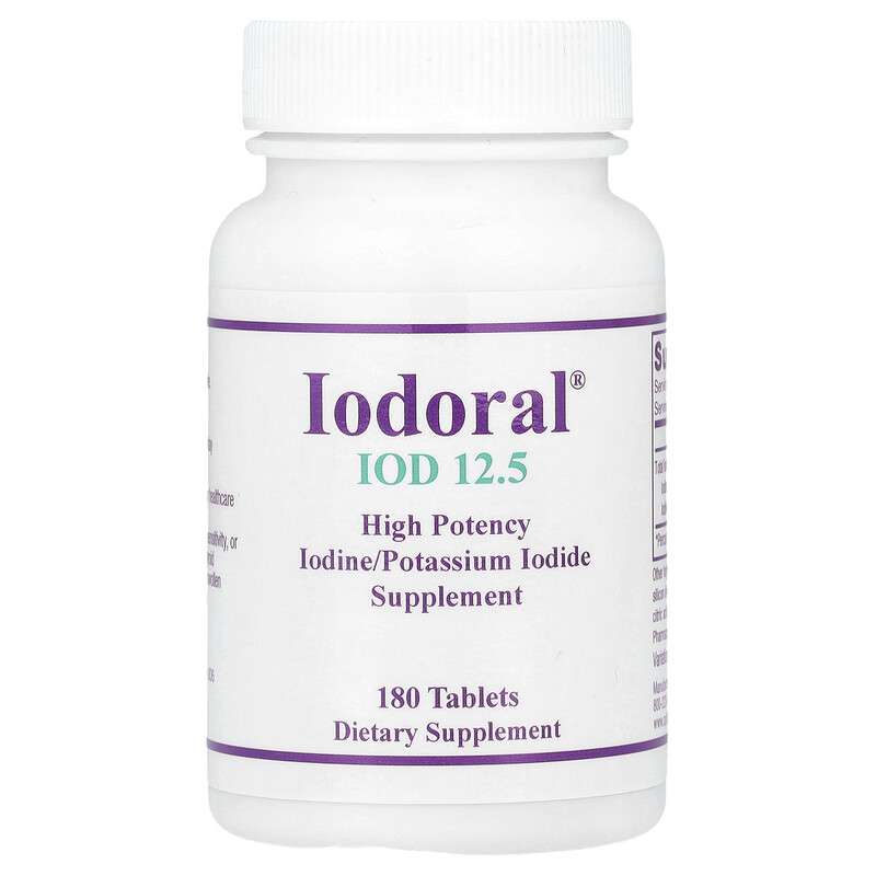 Optimox, Iodoral, IOD 12.5, йод 12,5 мг, 180 таблеток 
Optimox, Iodoral, IOD 12.5, йод 12,5 мг, 180 таблеток