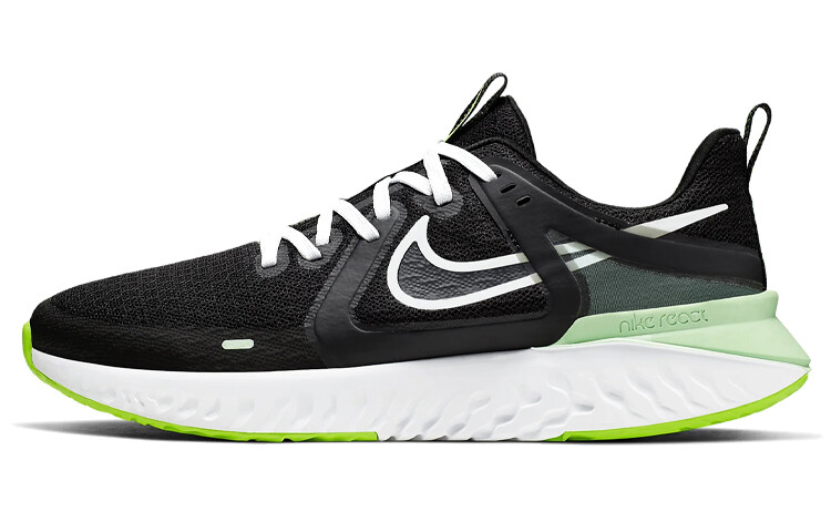 Кроссовки Legend React 2 мужские с низким верхом, черные/зеленые Nike 
Кроссовки Legend React 2 мужские с низким верхом, черные/зеленые Nike