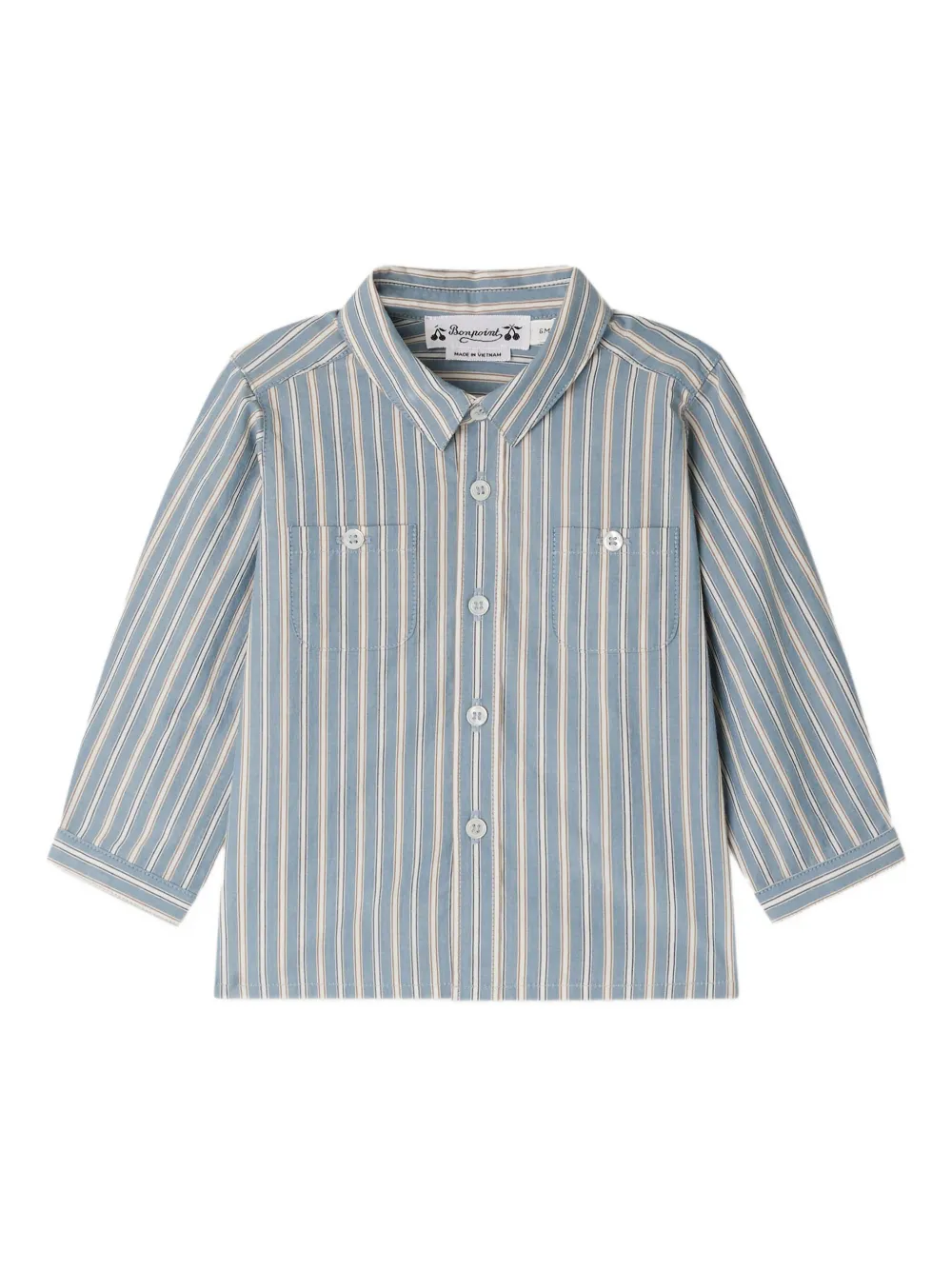 Полосатая рубашка на пуговицах Bonpoint, синий
Полосатая рубашка на пуговицах Bonpoint, синий