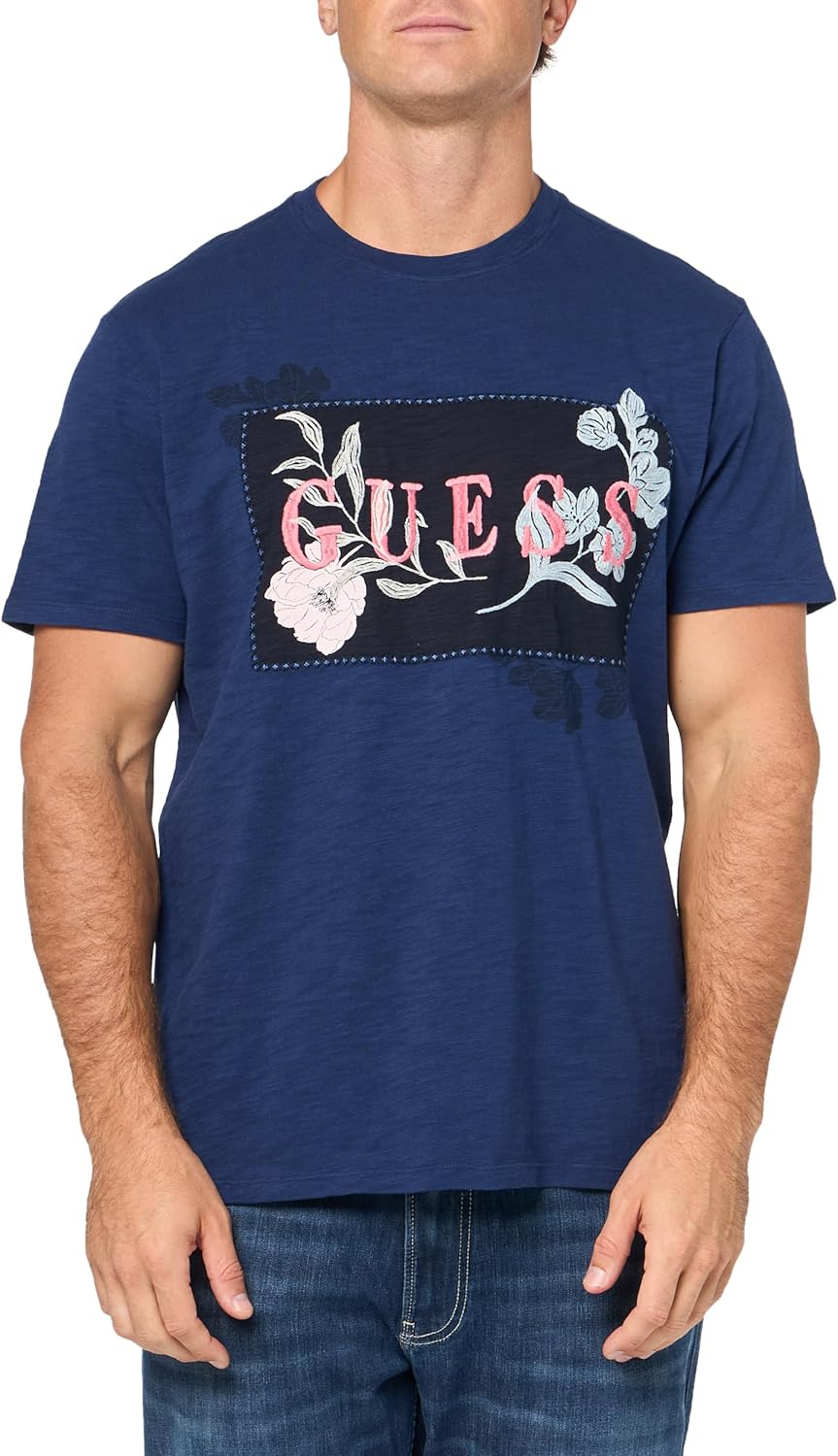 GUESS Мужская футболка David с вышивкой, Cave Blue
GUESS Мужская футболка David с вышивкой, Cave Blue