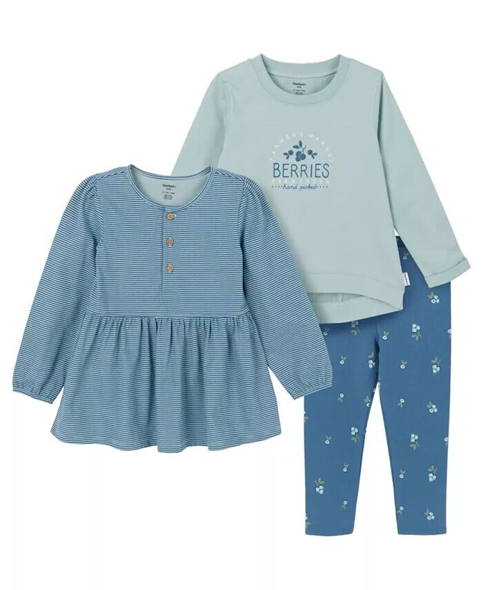 Комплект туники и леггинсов для маленьких девочек, 3 предмета Gerber, фиолетовый
Комплект туники и леггинсов для маленьких девочек, 3 предмета Gerber, фиолетовый