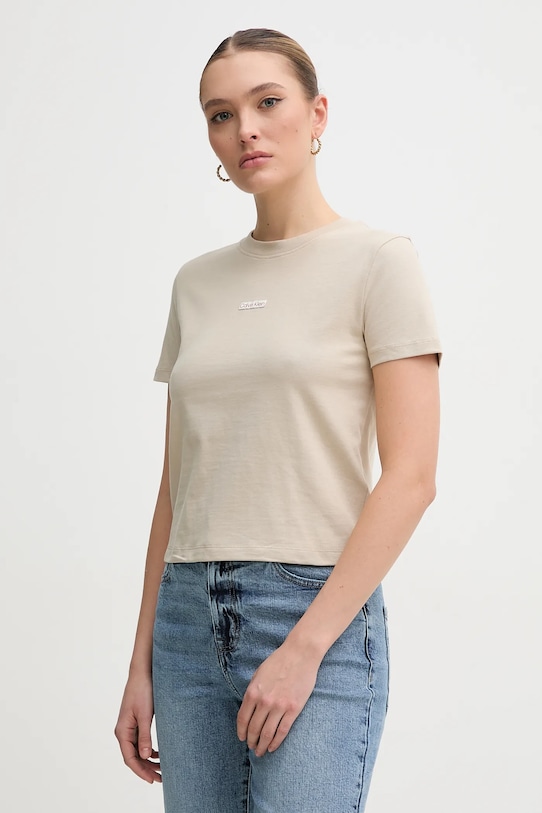 Хлопковая футболка Calvin Klein Jeans, бежевый
Хлопковая футболка Calvin Klein Jeans, бежевый