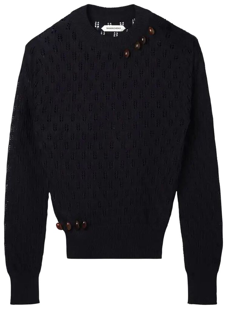 Свитер Namacheko Nissan с текстурированным круглым вырезом, черный
Свитер Namacheko Nissan с текстурированным круглым вырезом, черный