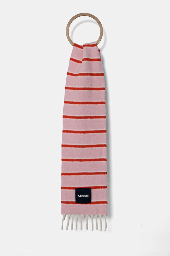 Шерстяной шарф Sunnei, розовый 
Шерстяной шарф Sunnei, розовый
