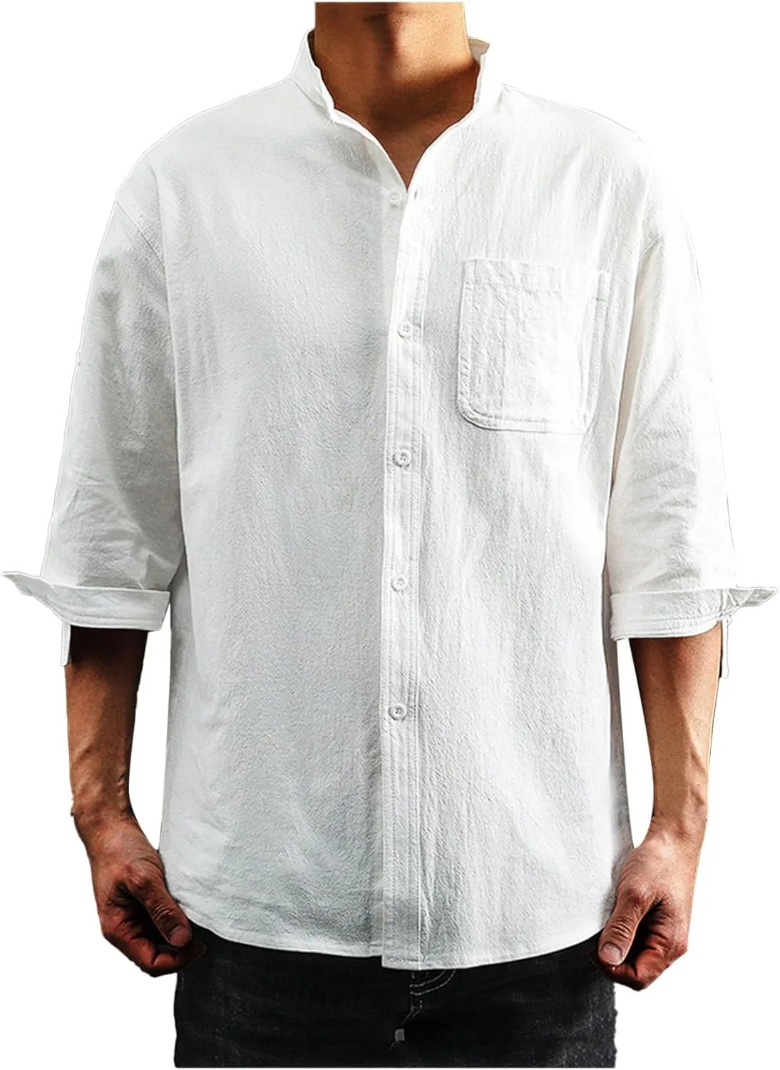 Мужская хлопковая льняная рубашка с 3/4 рукавом в японском стиле Weinexra
Мужская хлопковая льняная рубашка с 3/4 рукавом в японском стиле Weinexra