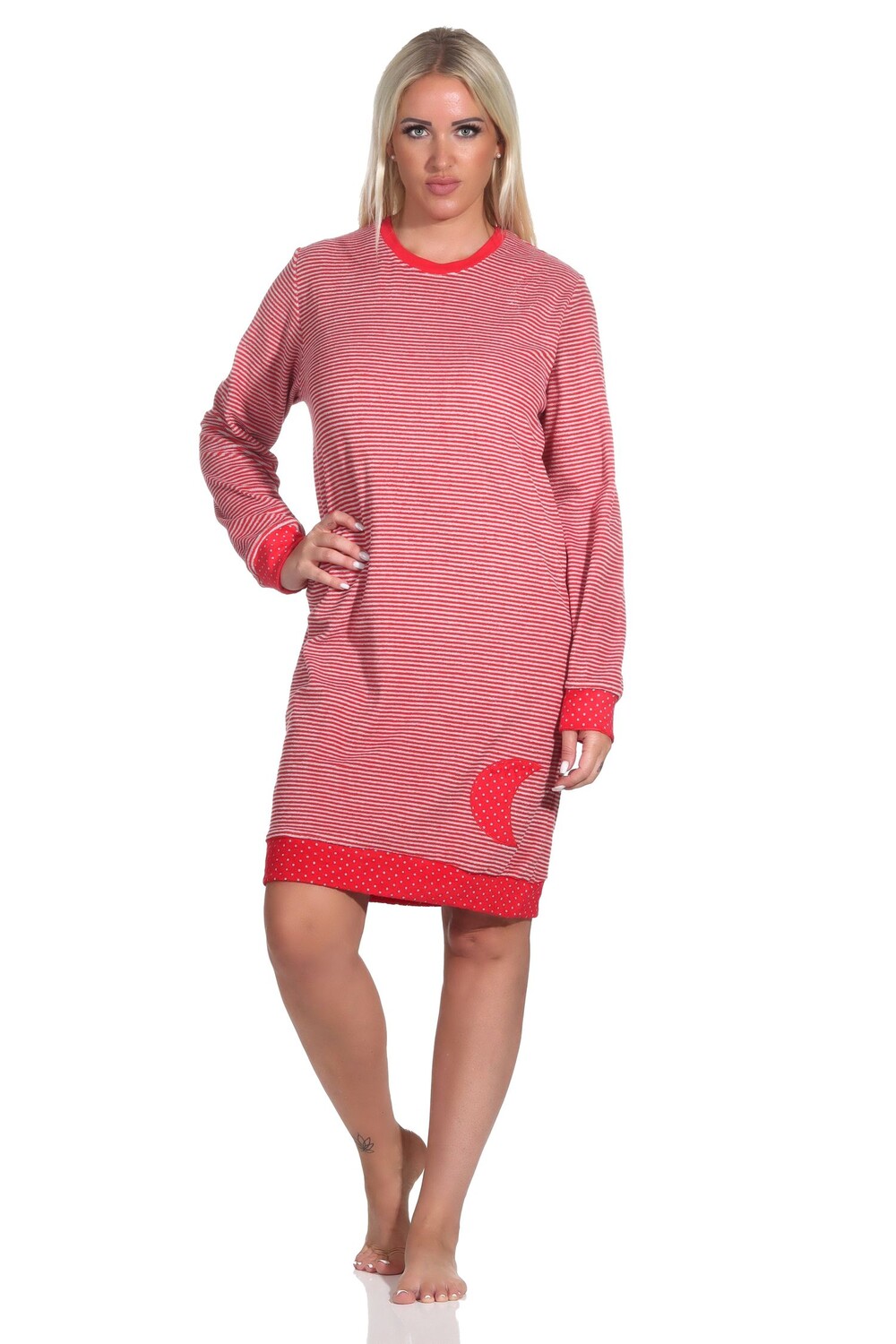 Ночная рубашка NORMANN Frottee Bündchen Tupfen und Ringeldesign, цвет Ringel
Ночная рубашка NORMANN Frottee Bündchen Tupfen und Ringeldesign, цвет Ringel