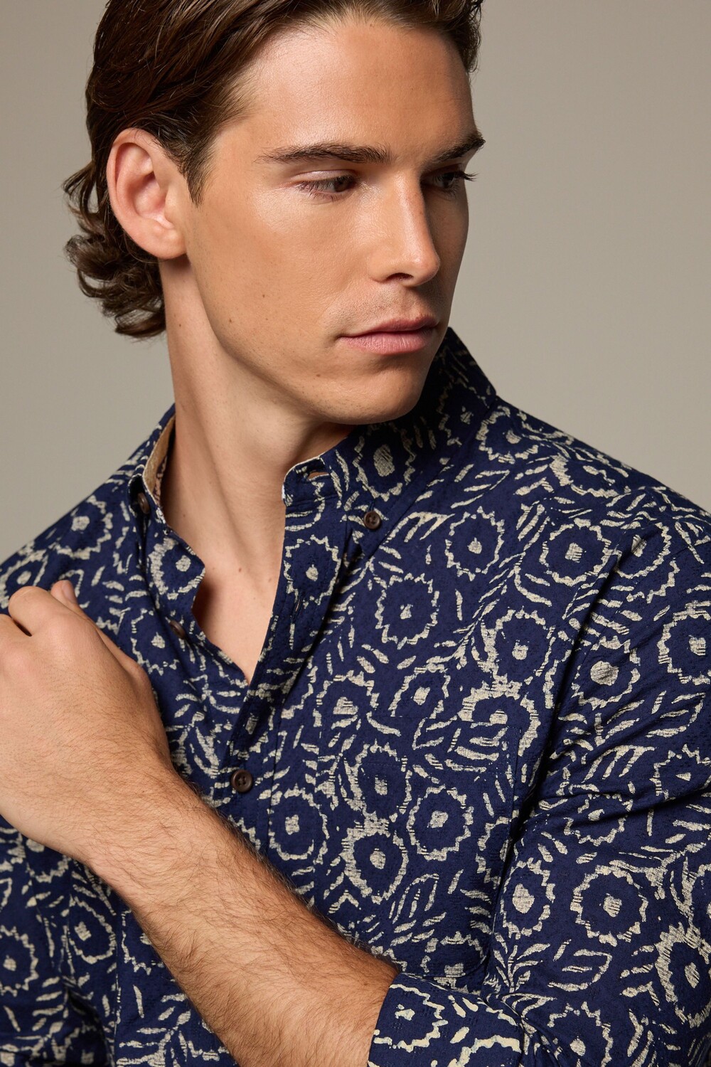 Рубашка с длинным рукавом из 100% хлопка с текстурным принтом Next, синий
Рубашка с длинным рукавом из 100% хлопка с текстурным принтом Next, синий