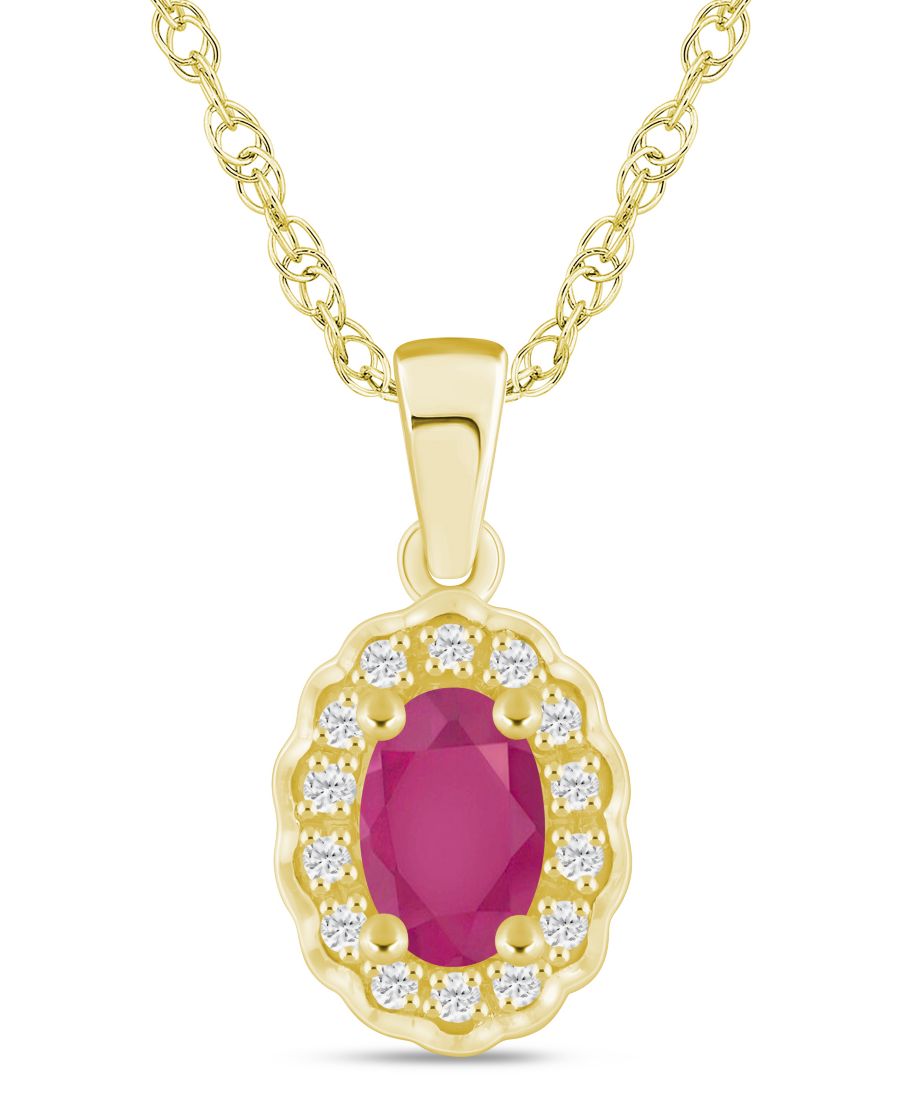 Подвеска-колье с ореолом из драгоценных камней и бриллиантов (общий вес 1/20 карата) в белом золоте 10 карат Macy's, Ruby
Подвеска-колье с ореолом из драгоценных камней и бриллиантов (общий вес 1/20 карата) в белом золоте 10 карат Macy's, Ruby